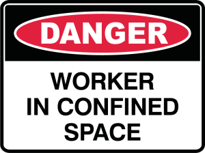 Danger Worker In Confined Space Safety Sign